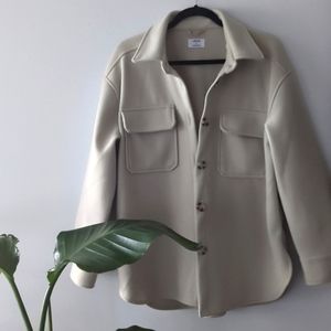 Oversized Shacket Small Beige